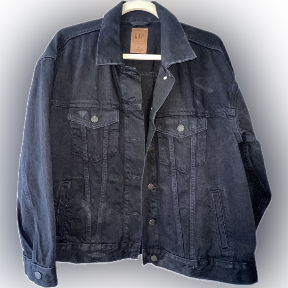 Gap Black Oversized Jean Jacket